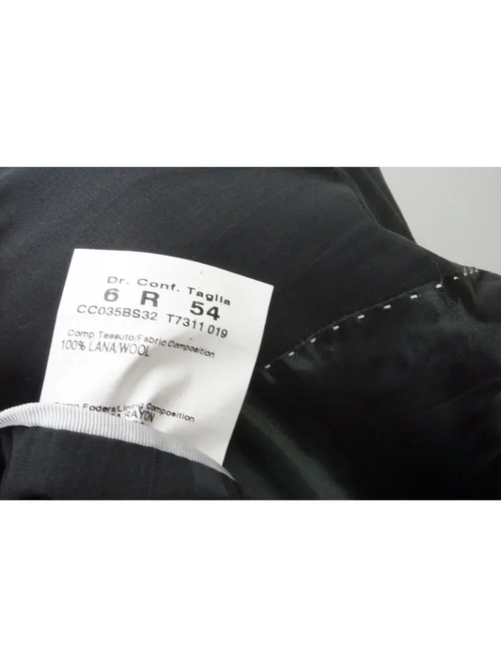 Tombolini Black Striped Wool 3 Pc Suit Jacket Pants Vest Sz 44R Brand New